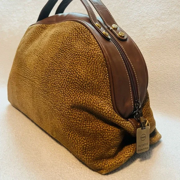 Borbonese Redwall Quail Suede Large Handbag - Picture 2 of 12